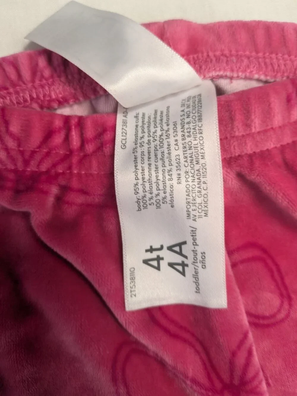 Carter's Pink Bow-Print Cozy Leggings